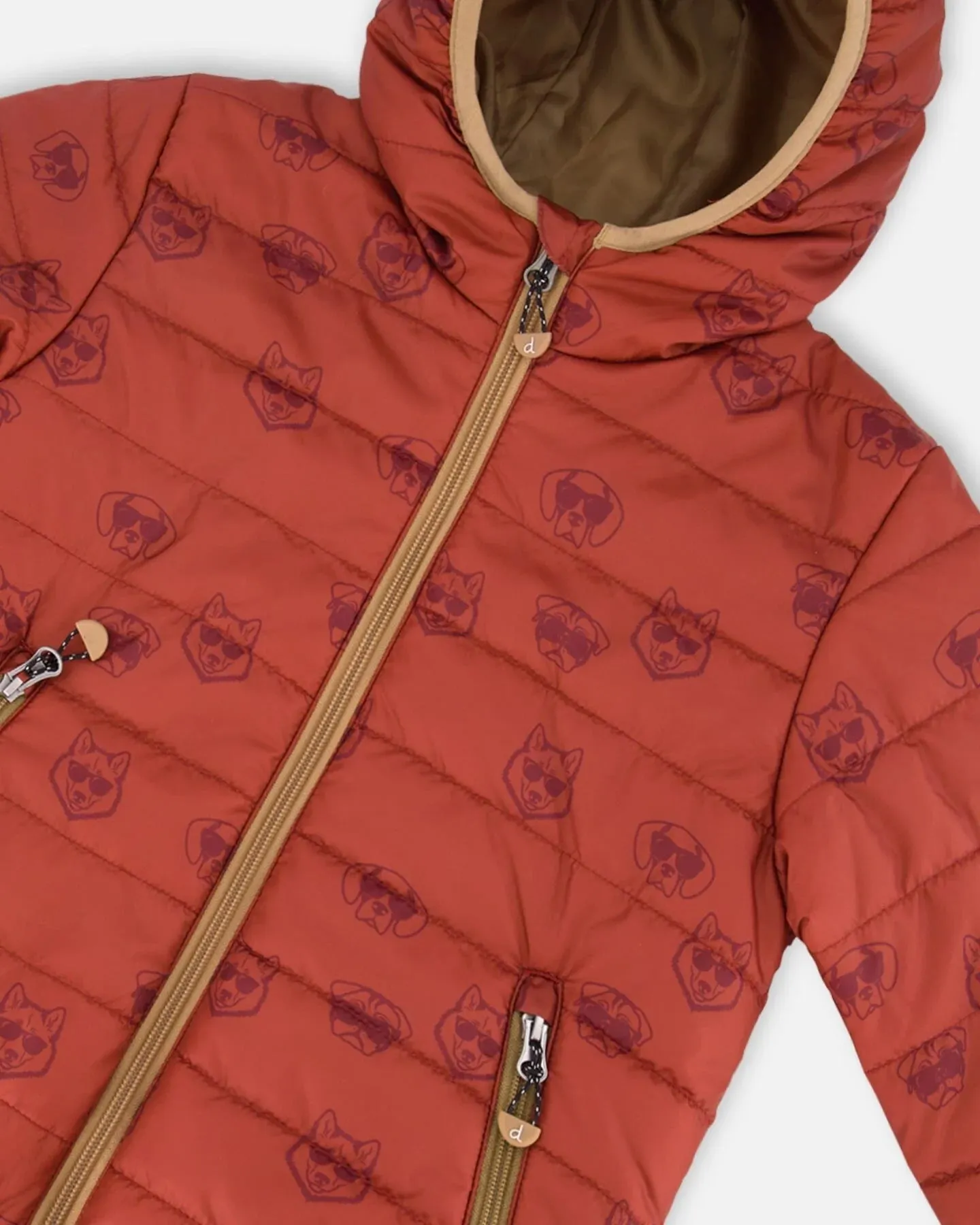 Deux Par Deux Boys Quilted Jacket  F30W57  Dogs Red *