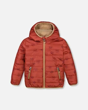 Deux Par Deux Boys Quilted Jacket  F30W57  Dogs Red *