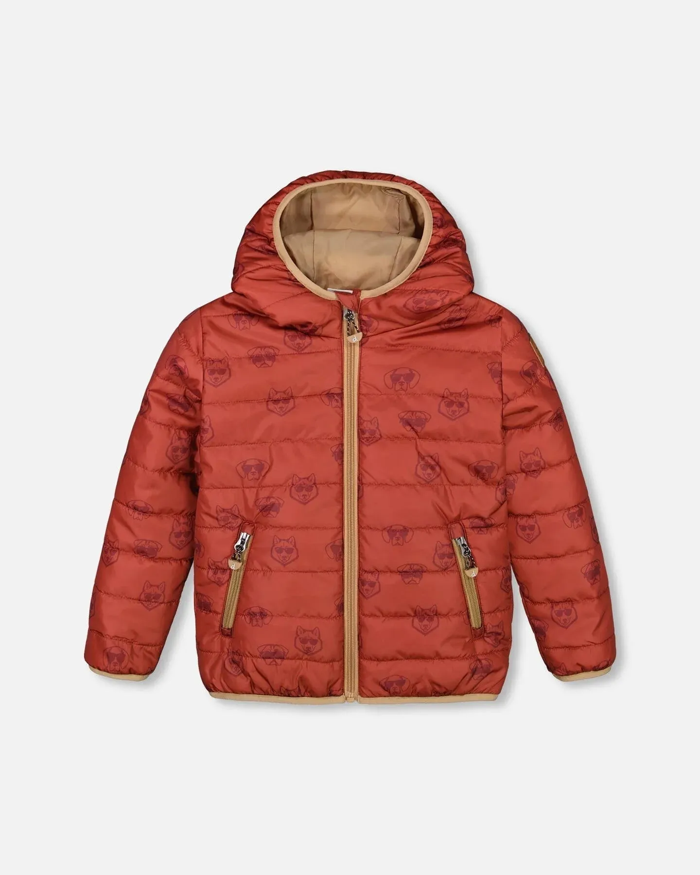 Deux Par Deux Boys Quilted Jacket  F30W57  Dogs Red *