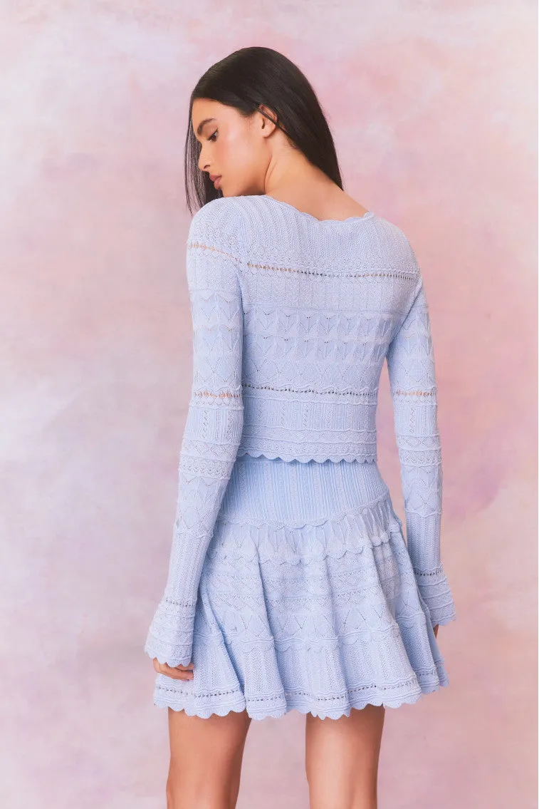 Media Pointelle Scallop Cardigan-MORNING TIDE