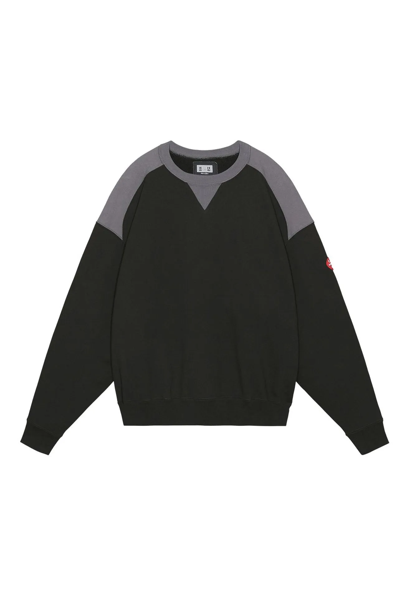 PANEL SHOULDER CREW NECK BLACK
