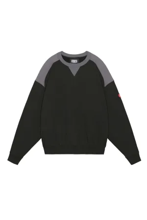 PANEL SHOULDER CREW NECK BLACK