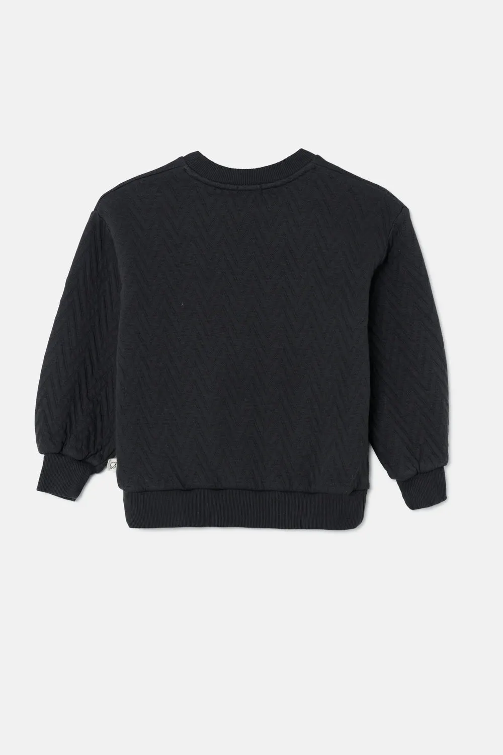 Quilted zigzag sweatshirt
