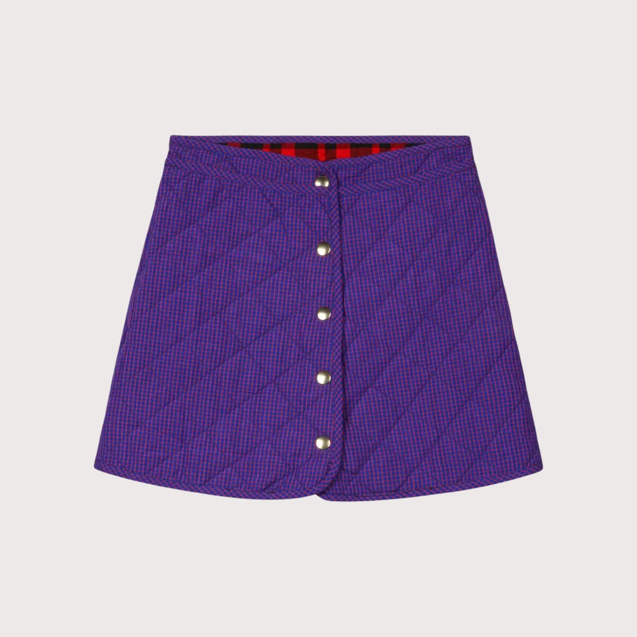 Reversible Quilted Mini Skirt Maasai