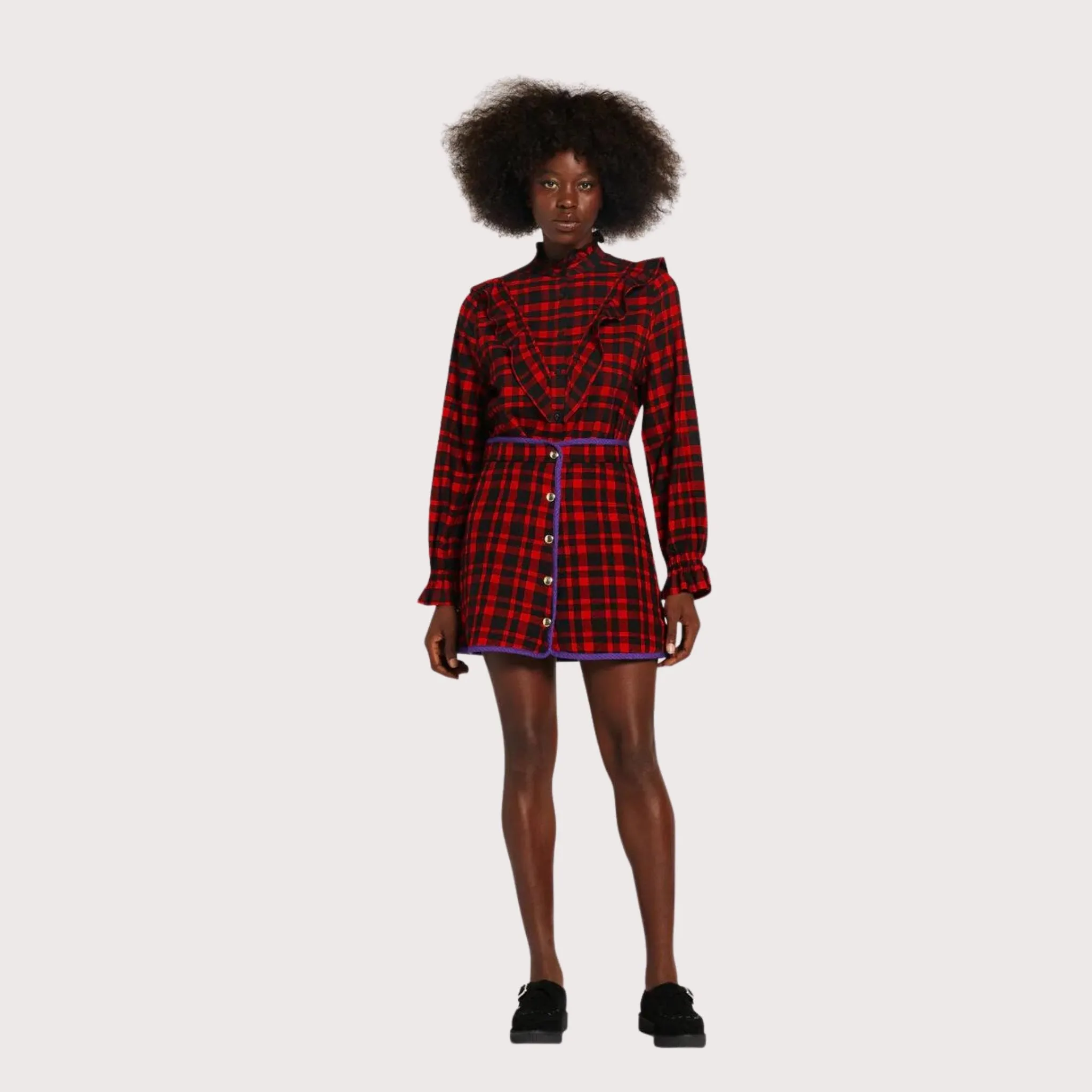 Reversible Quilted Mini Skirt Maasai