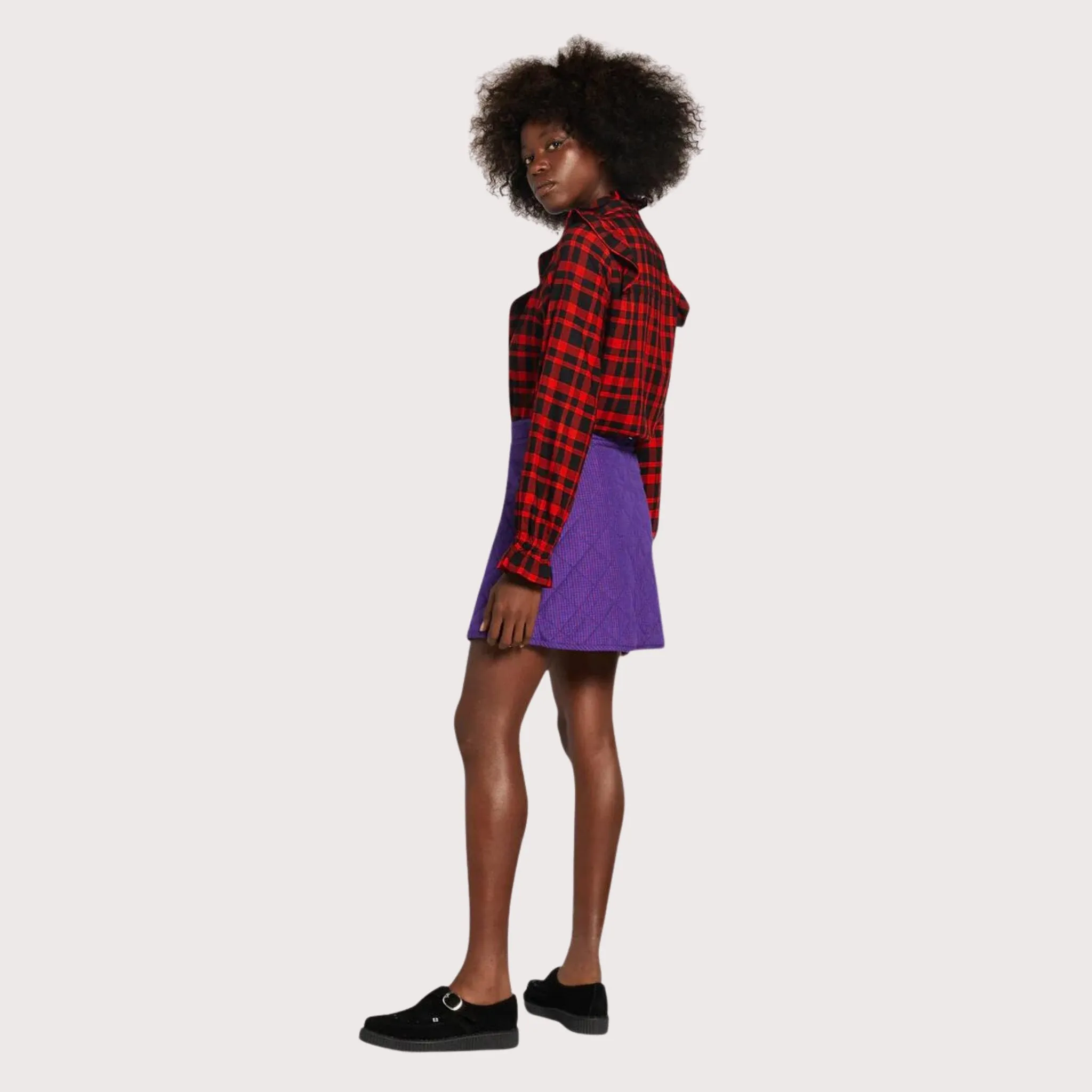 Reversible Quilted Mini Skirt Maasai