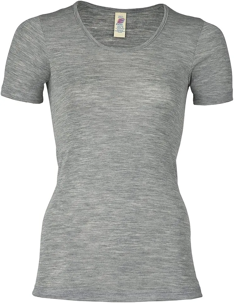 Women's Thermal Base Layer Top  Short Sleeve Moisture Wicking Merino Wool Silk Undershirt